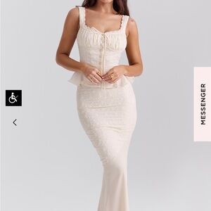 NEW WITH TAGS Jean Top + Lana Skirt Set - Eyelet Lace Cream Cottage Core